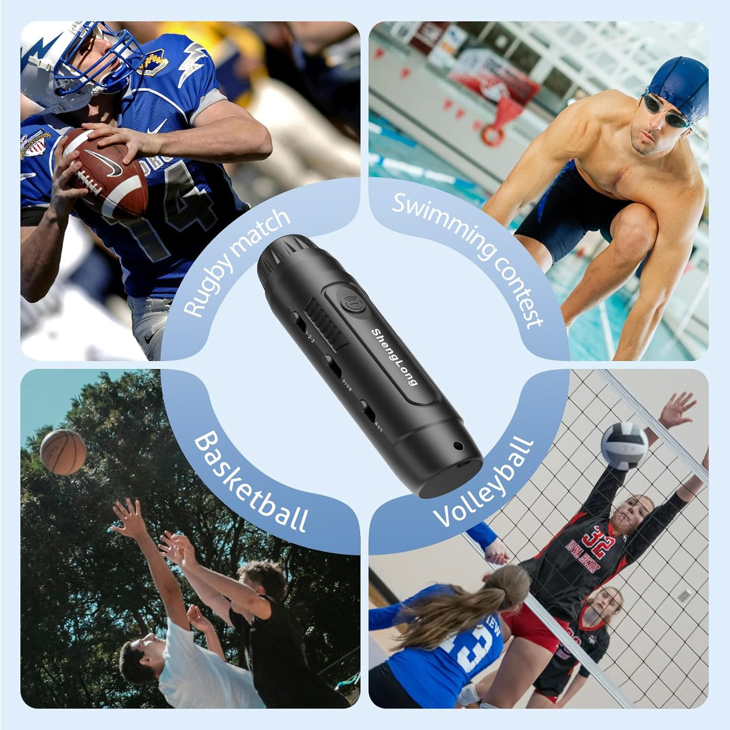 Electronic Whistle with 3 Tones & 3 High Volume Settings – Battery Powered Emerg