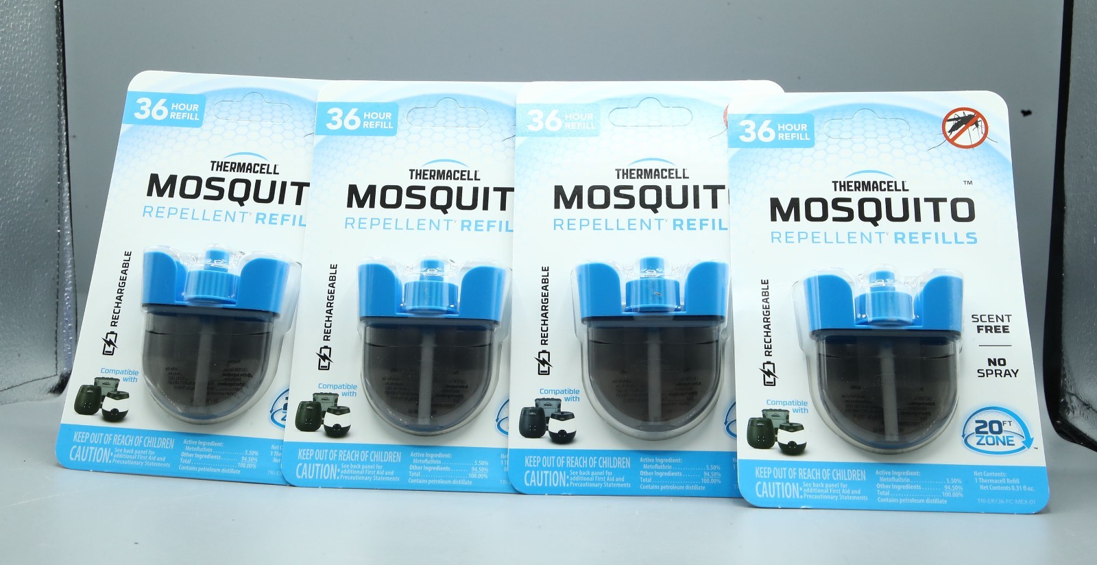 Thermacell Mosquito Repellent Refill, 36 Hours ER136 Cartridge, LOT OF 4