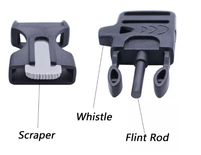 Army Green Adjustable Survival Paracod Analog Watch Fire Scraper Whistle