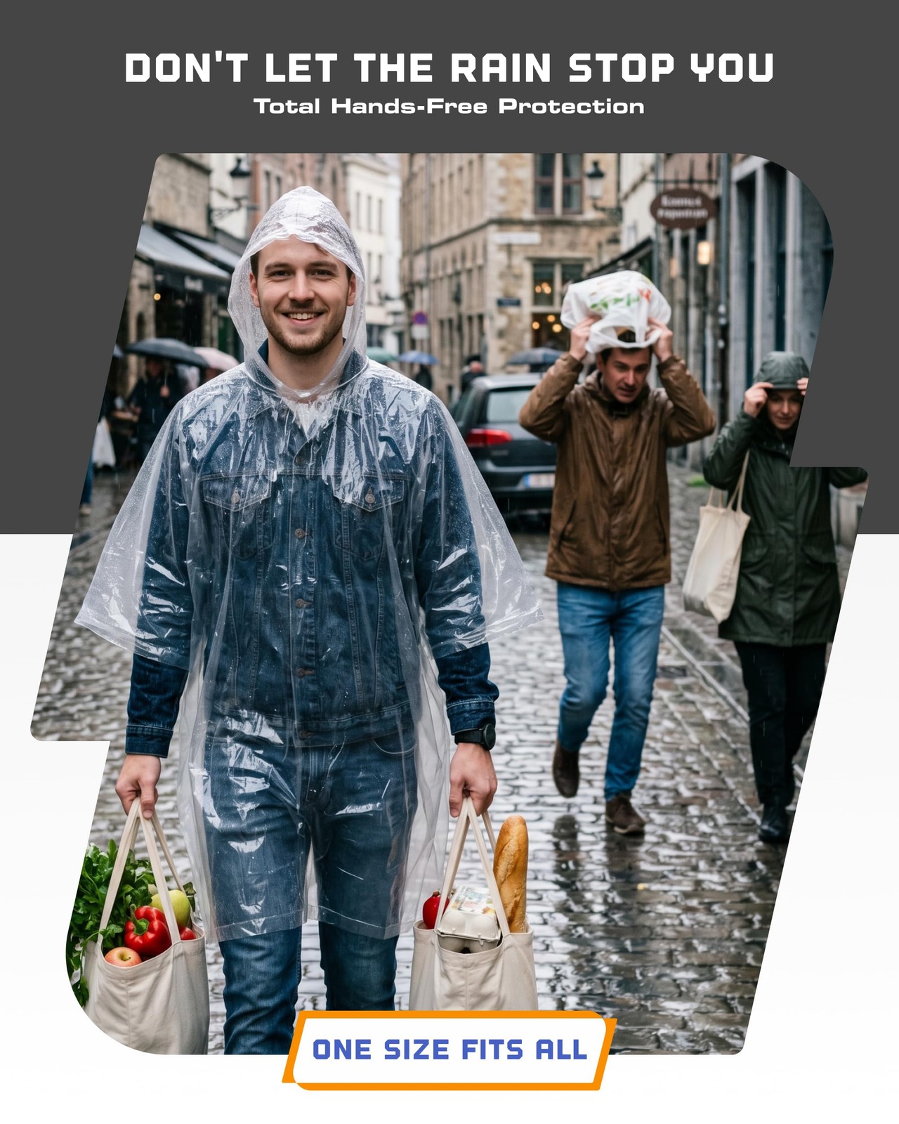 Disposable Rain Ponchos for Adults Emergency Waterproof 5 Pack
