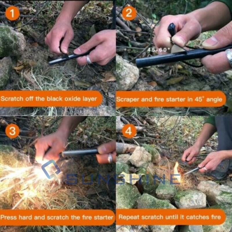 5/16″ 1/2″x5″ Ferrocerium Ferro Magnesium Rod Flint Fire Starter Camping Gear