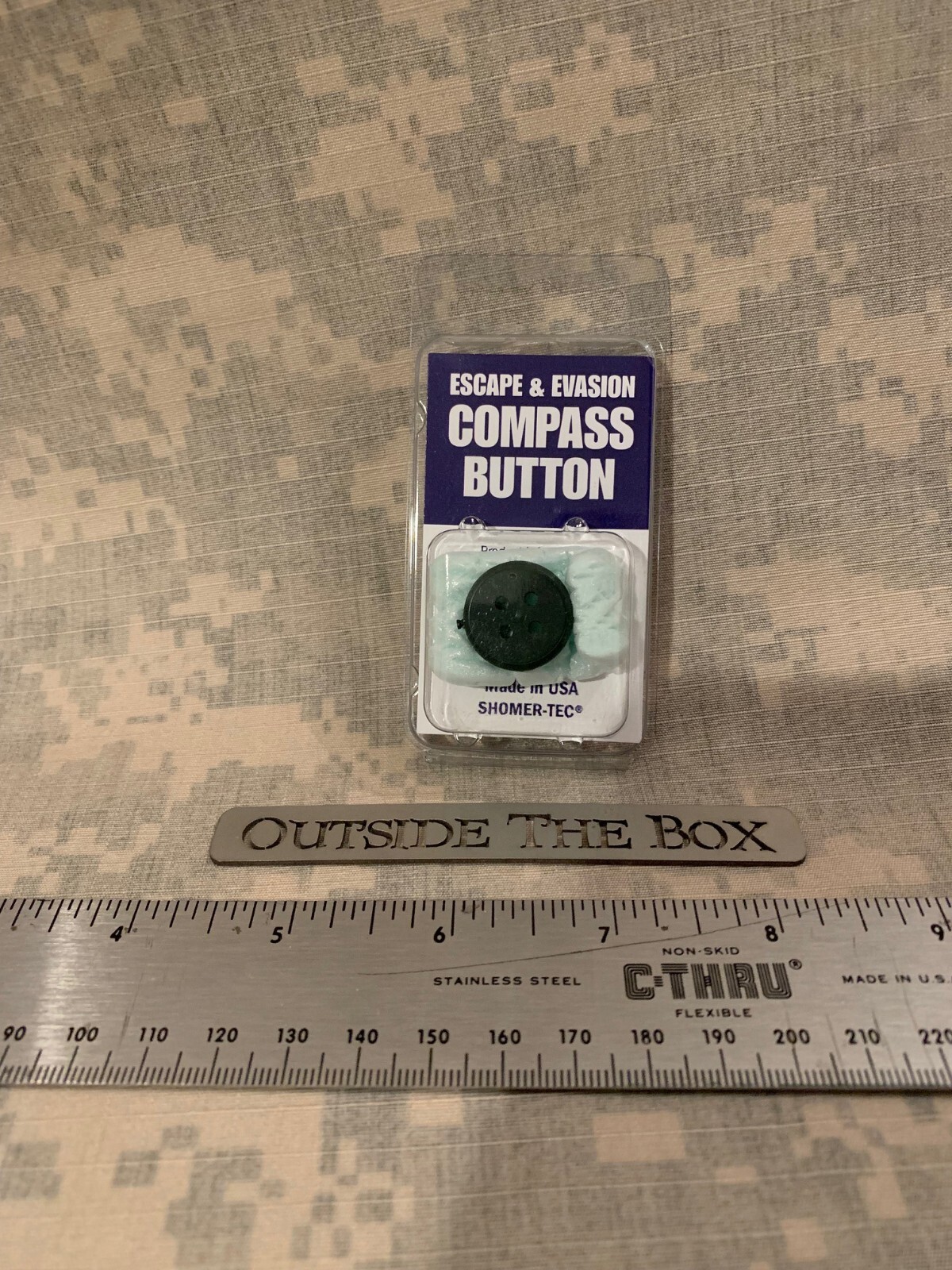 Emergency/Survival: Compass Button, OLIVE DRAB – Escape & Evasion, 3/4″