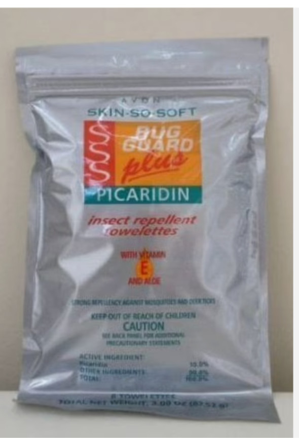 Avon Skin So Soft Bug Guard plus picaridin towelettes wipes insect repellent
