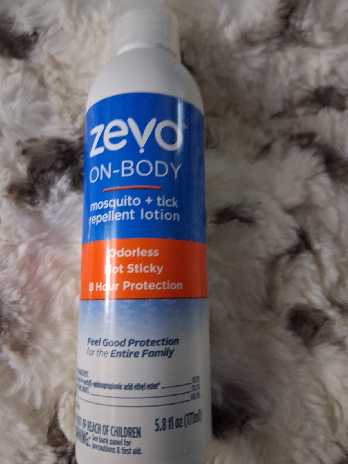 Zevo On Body Mosquito Tick Repellent Lotion Odorless 8 Hour Protection 5.8 Oz