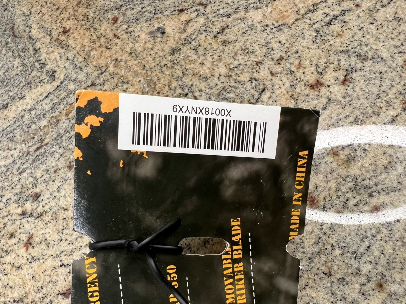 Cobra Survival Bracelet Solid Black Orange