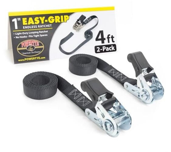 Easy-Grip Light-Duty Endless Ratchet (no Hooks) – 400 lb. 1in x 4ft Black