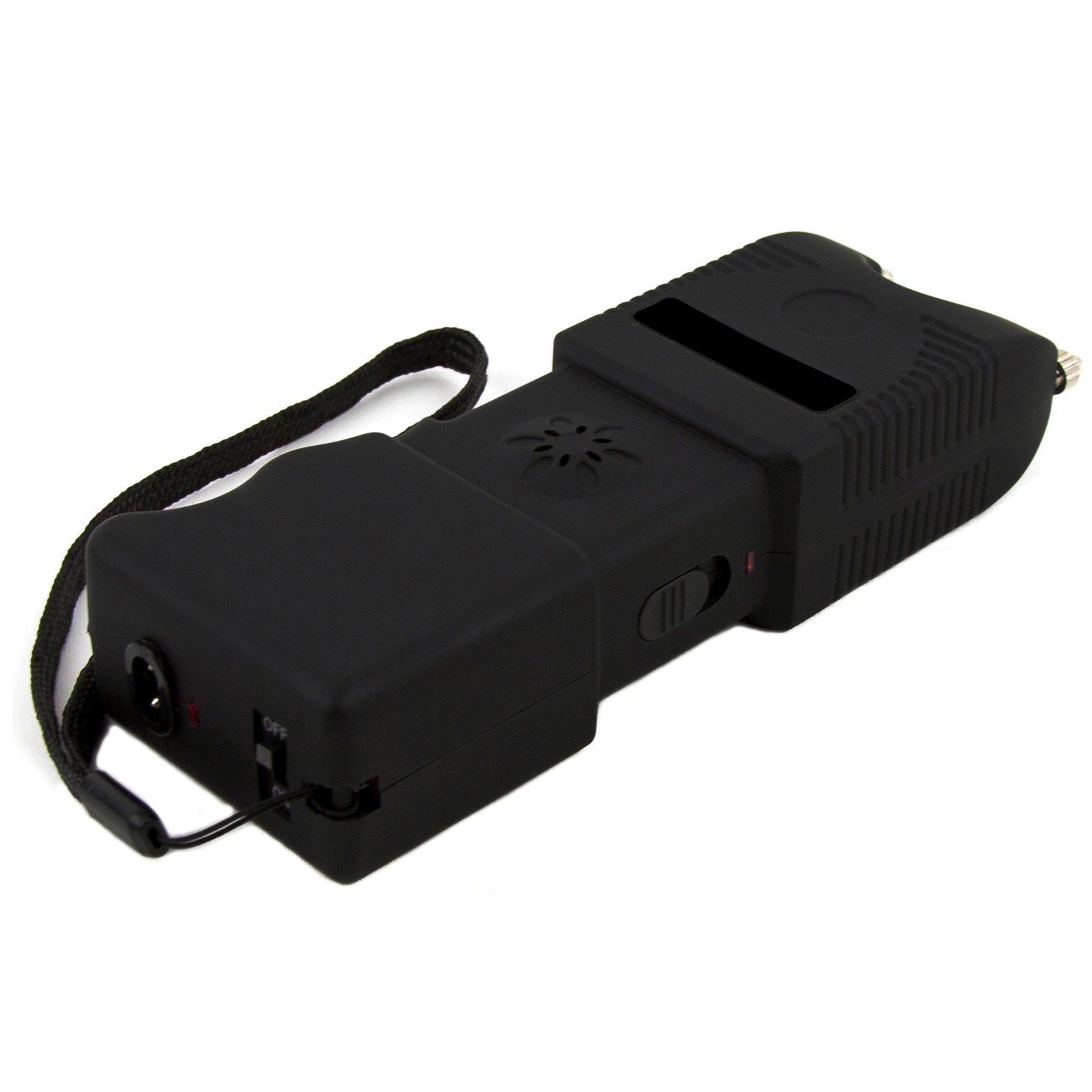 Rechargeable Stun Gun LED Flashlight Portable Self Defense Device Black
