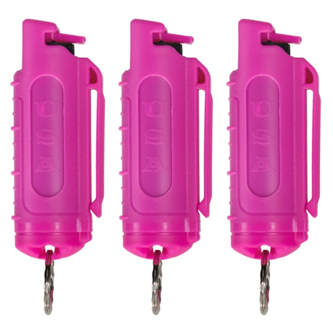3 Police Magnum pepper spray .50oz Hot Pink Molded Keychain Security free ship