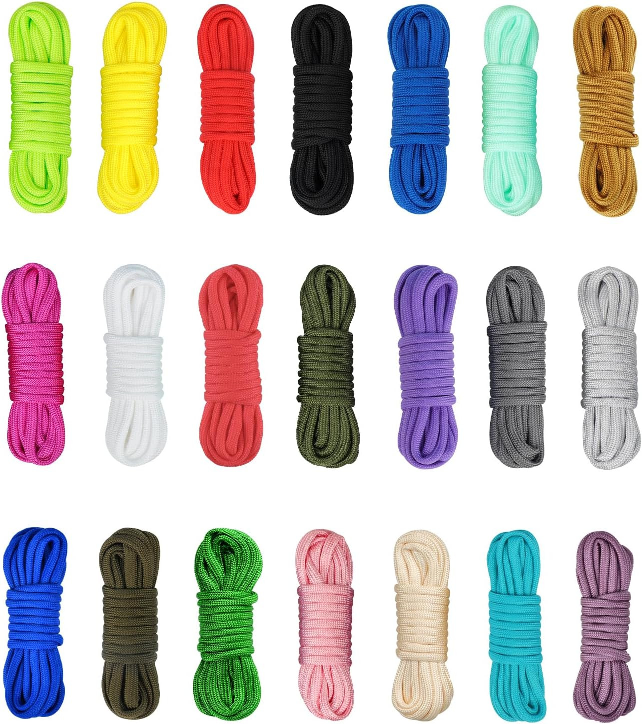 Paracord 21 Colors 10 Feet, 550 Paracord Craft Kit for Making Bracelet, Dog