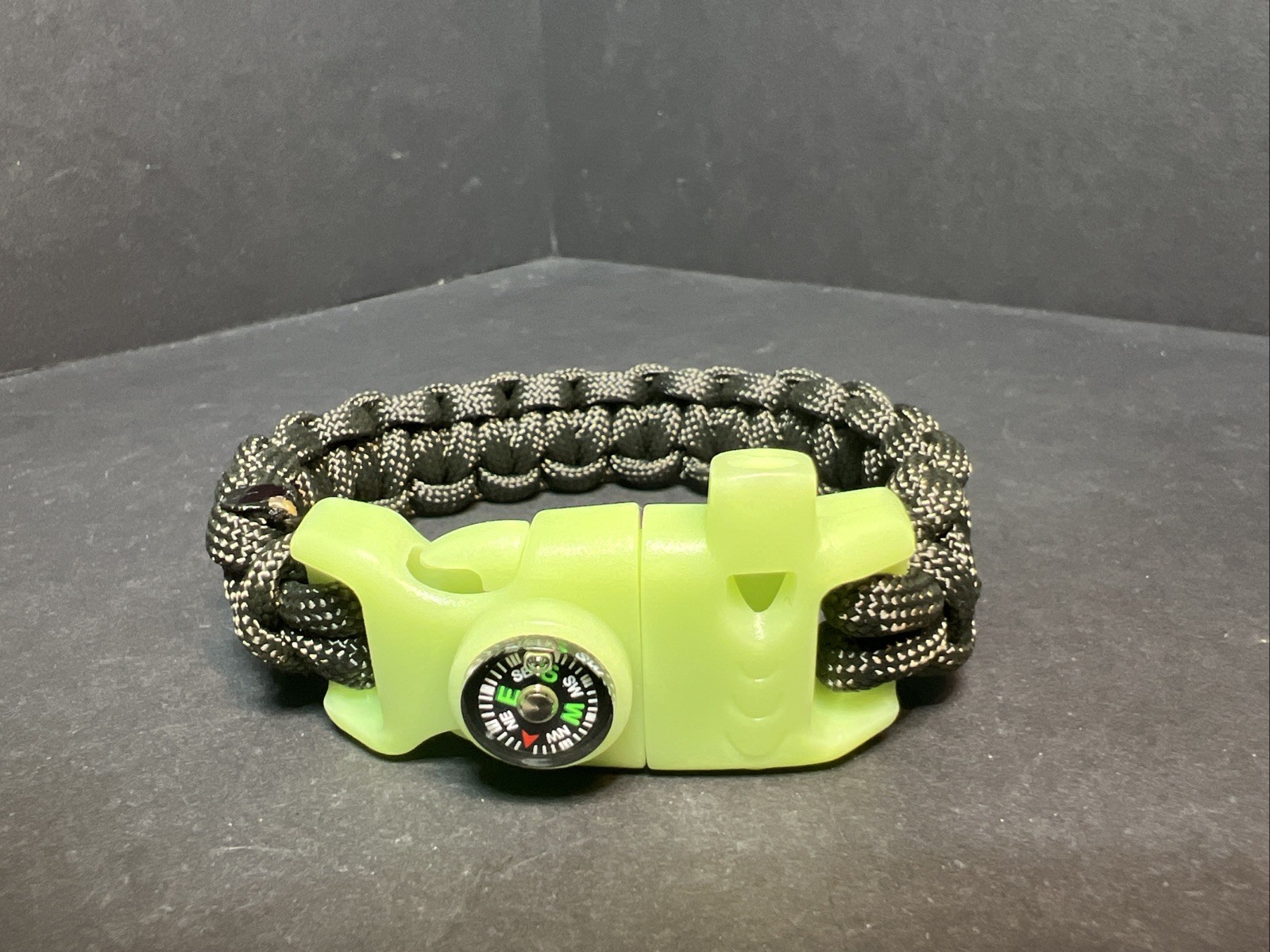 550 Paracord Survival Bracelet – Glow Recon – Fits 7” – Compass/Fire