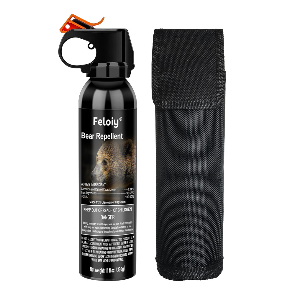 Feloiy Maximum Strength Bear Spray 11oz w/ Holster – Bear Repellent