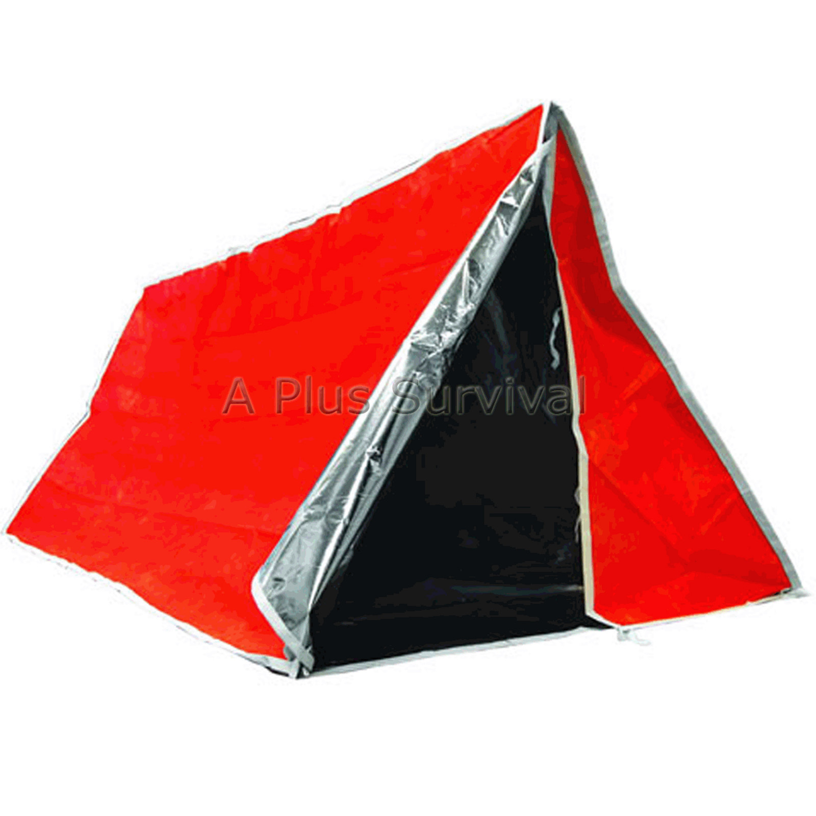 Orange & Silver Mylar Solar Tube Tent – Emergency Survival Camping Shelter Tarp