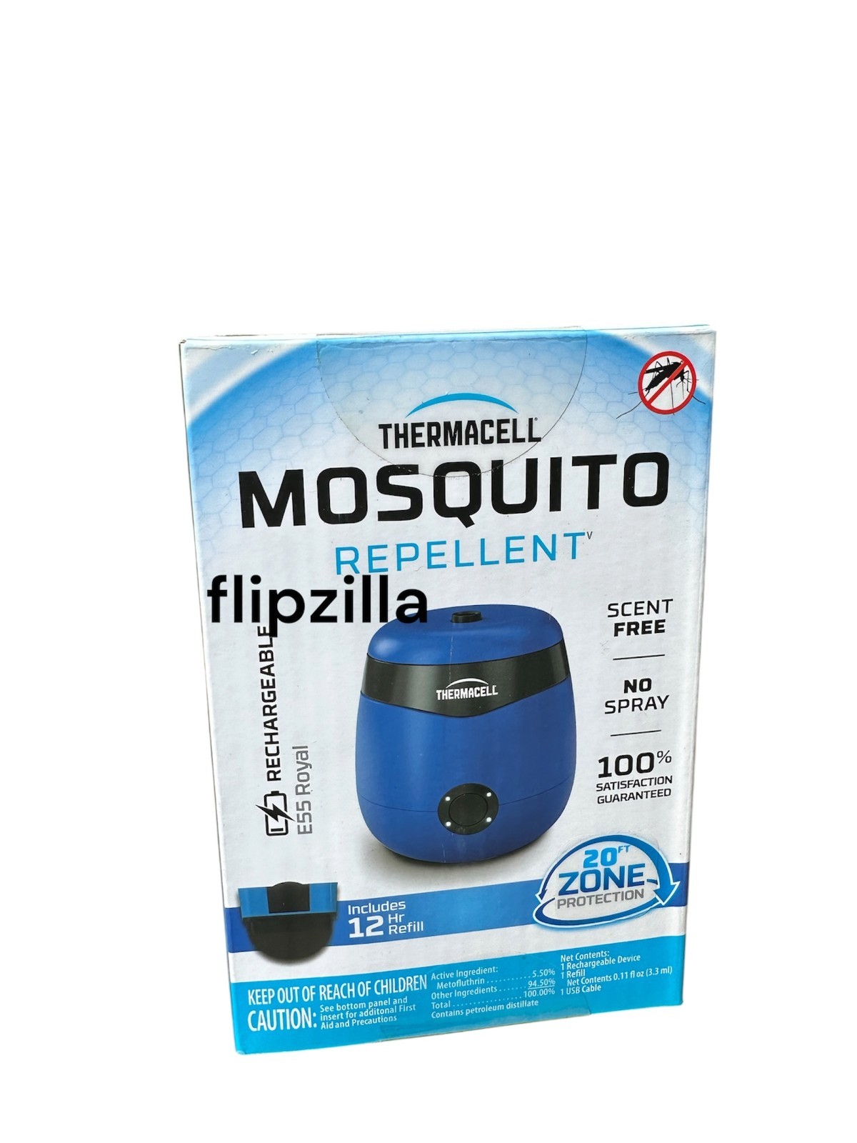 Thermacell E55 Mosquito Repellent E-Series Rechargeable Repeller, Navy