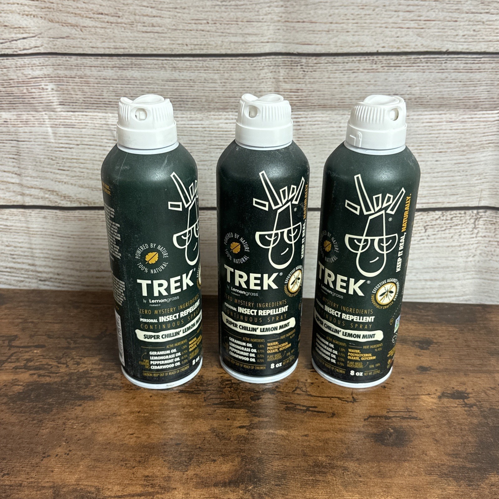 3 PACK Trek 100% Natural Bug Spray Repellent DEET Free Kids & Adults 8 oz. EACH