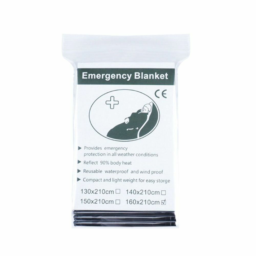 5 Pack Emergency Solar Blanket Packets Insulating Thermal Heat Survival Gear