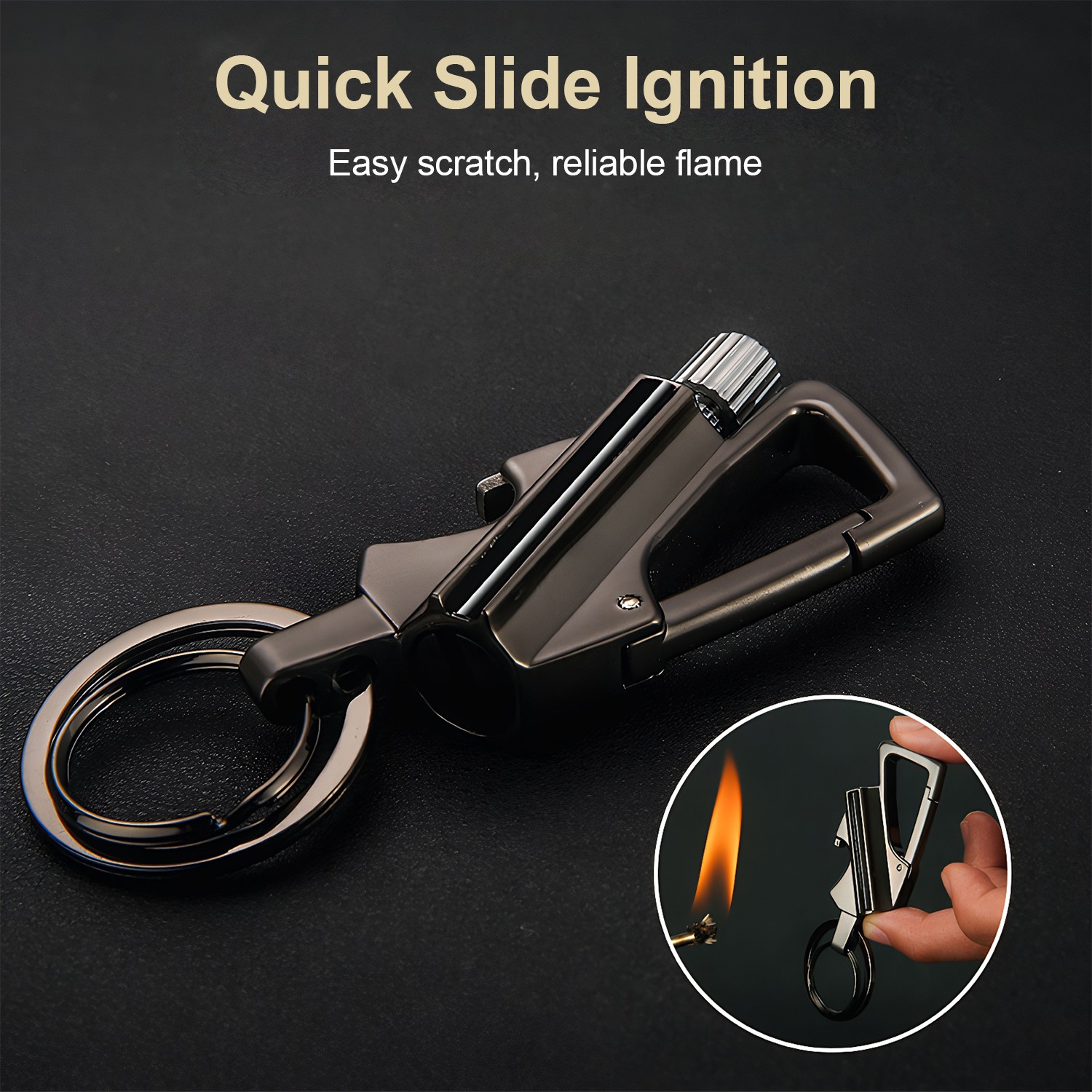 Permanent Match Infinity Lighter w/ Multitool Keychain 2 in 1 Lighter Pipe Metal