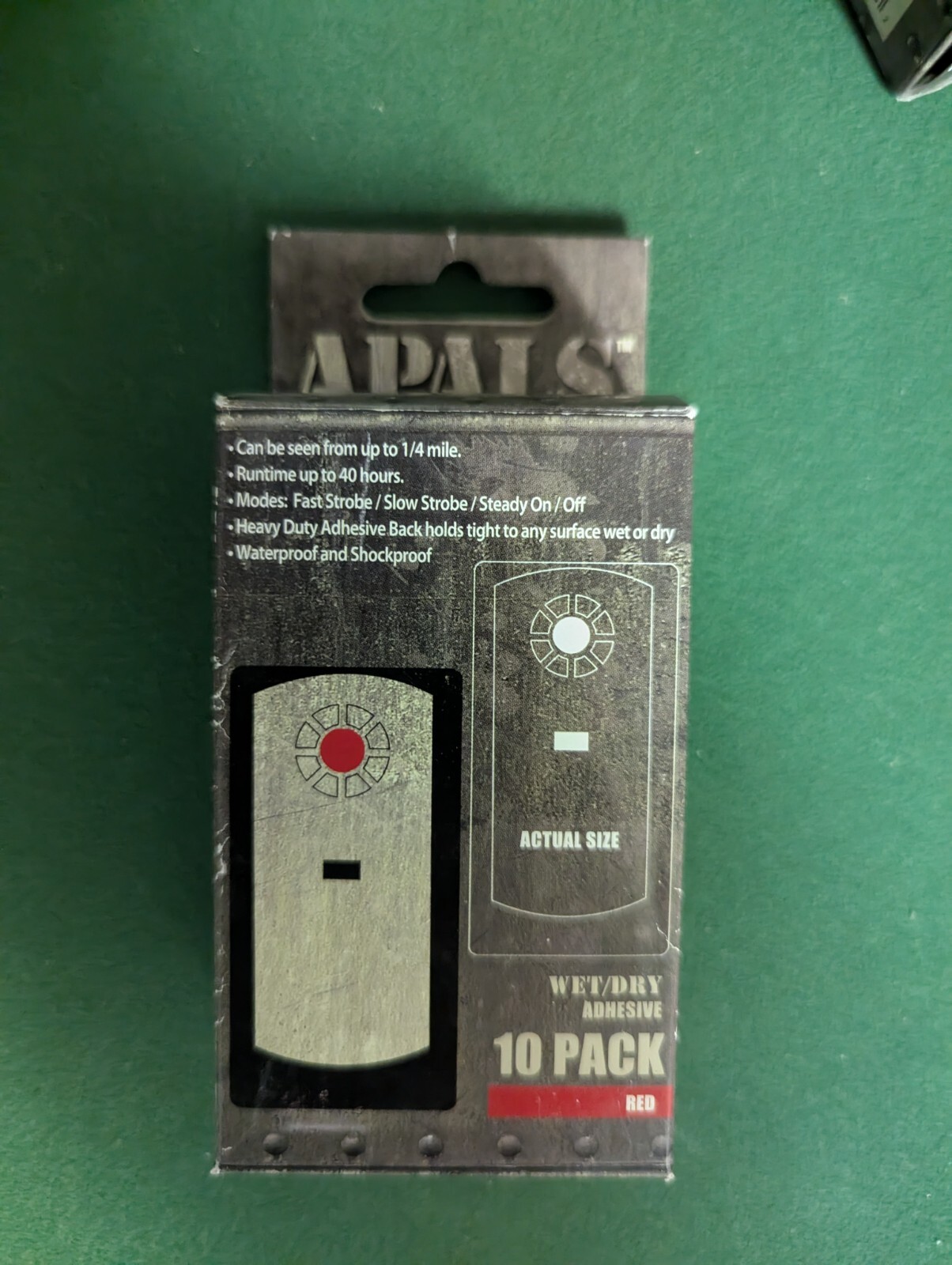 Brite-Strike A.P.A.L.S. All Purpose Adhesive Light Strips, Red, 10 pack, NOS