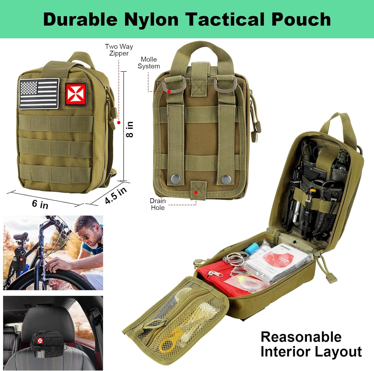 Survival Kit 256 in 1, First Aid Kit Survival Gear Tools Trauma Kit with Molle P