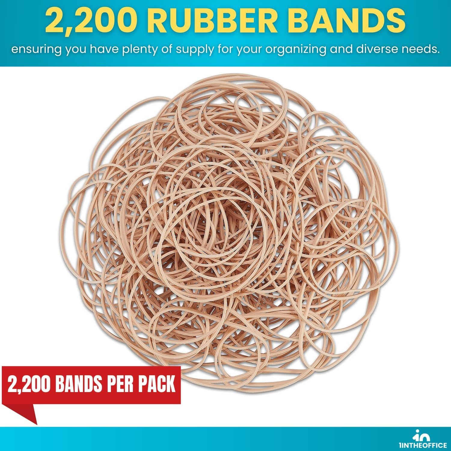 Rubber Bands #14, Size14 Rubber Bands, Beige, 1 Lb Box, (2,200/Pack)