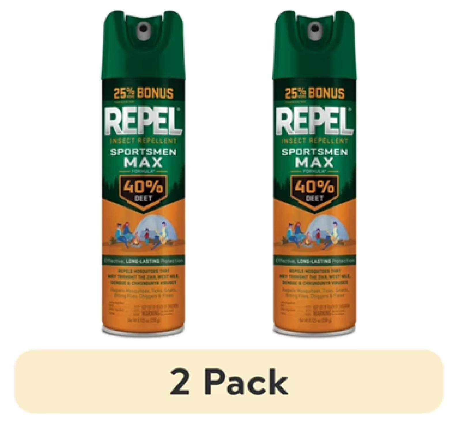 Repel Insect Repellent Sportsmen Max Formula 40% DEET Aerosol Value Pack, 2 Cans