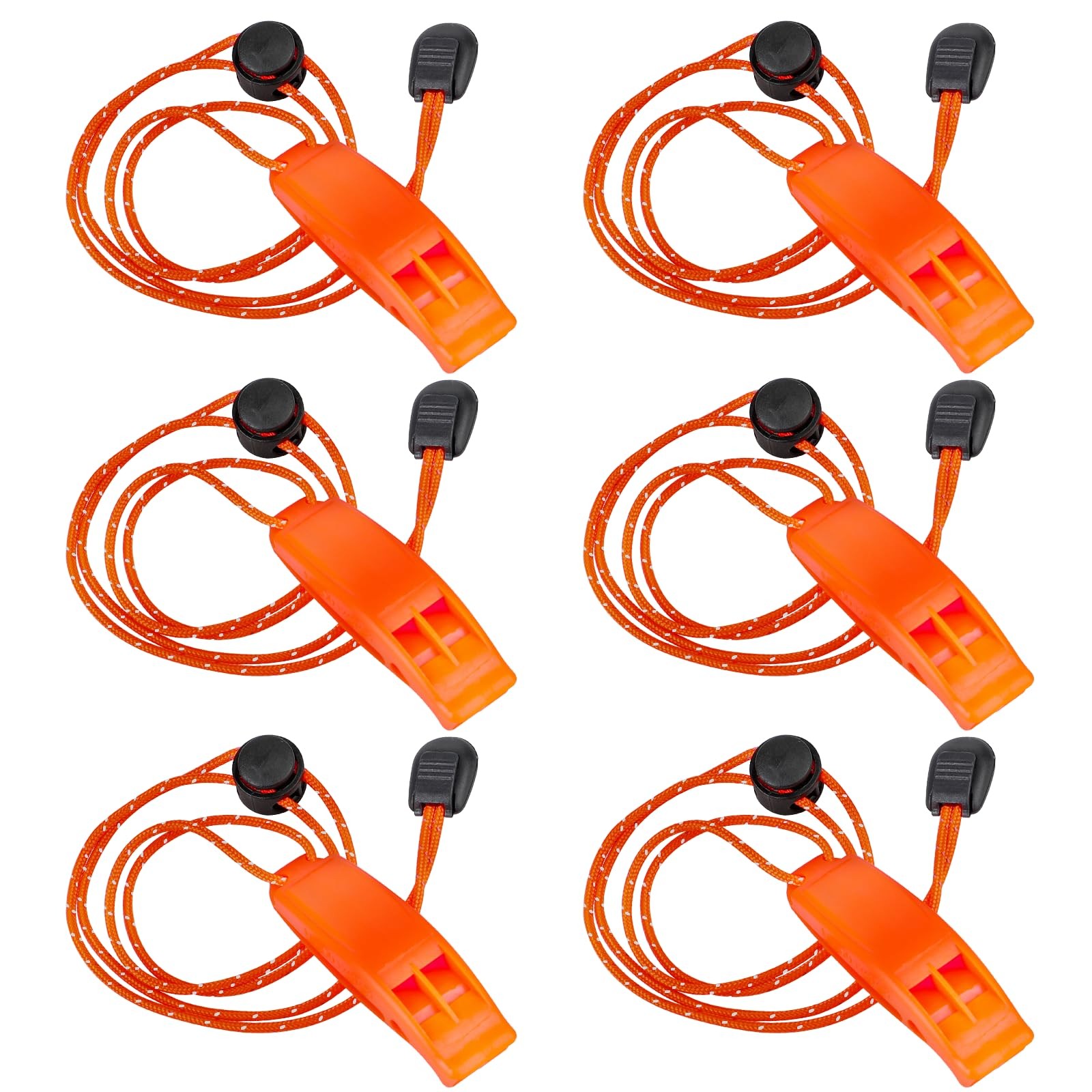 6Pcs Emergency Whistle Survival Whistles Loud Marine Safety Whistle with