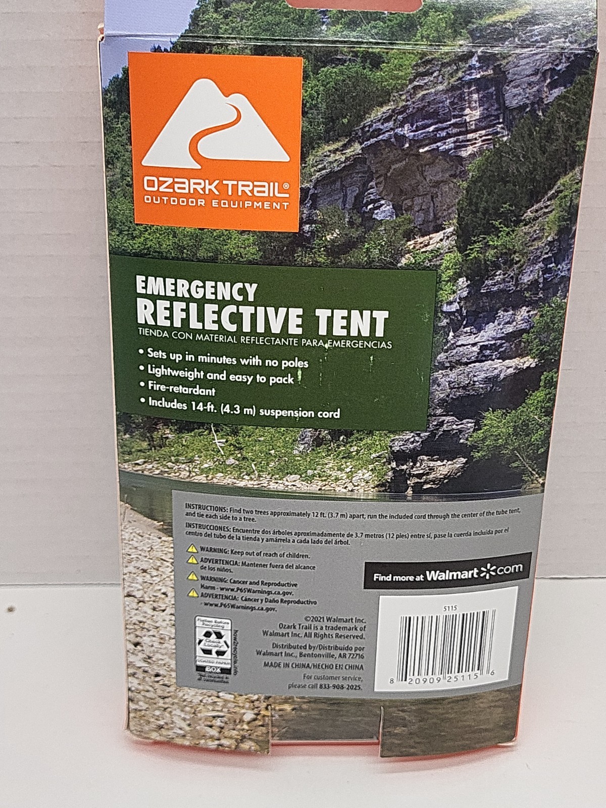 Ozark Trail Outdoor Emergency Survival Reflective Light Tent & Suspension Cord