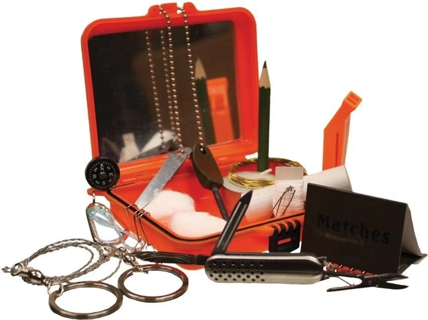 Red Rock Outdoor Gear Survival Kit Carried In Orange w/Attachment Clip – 06-016