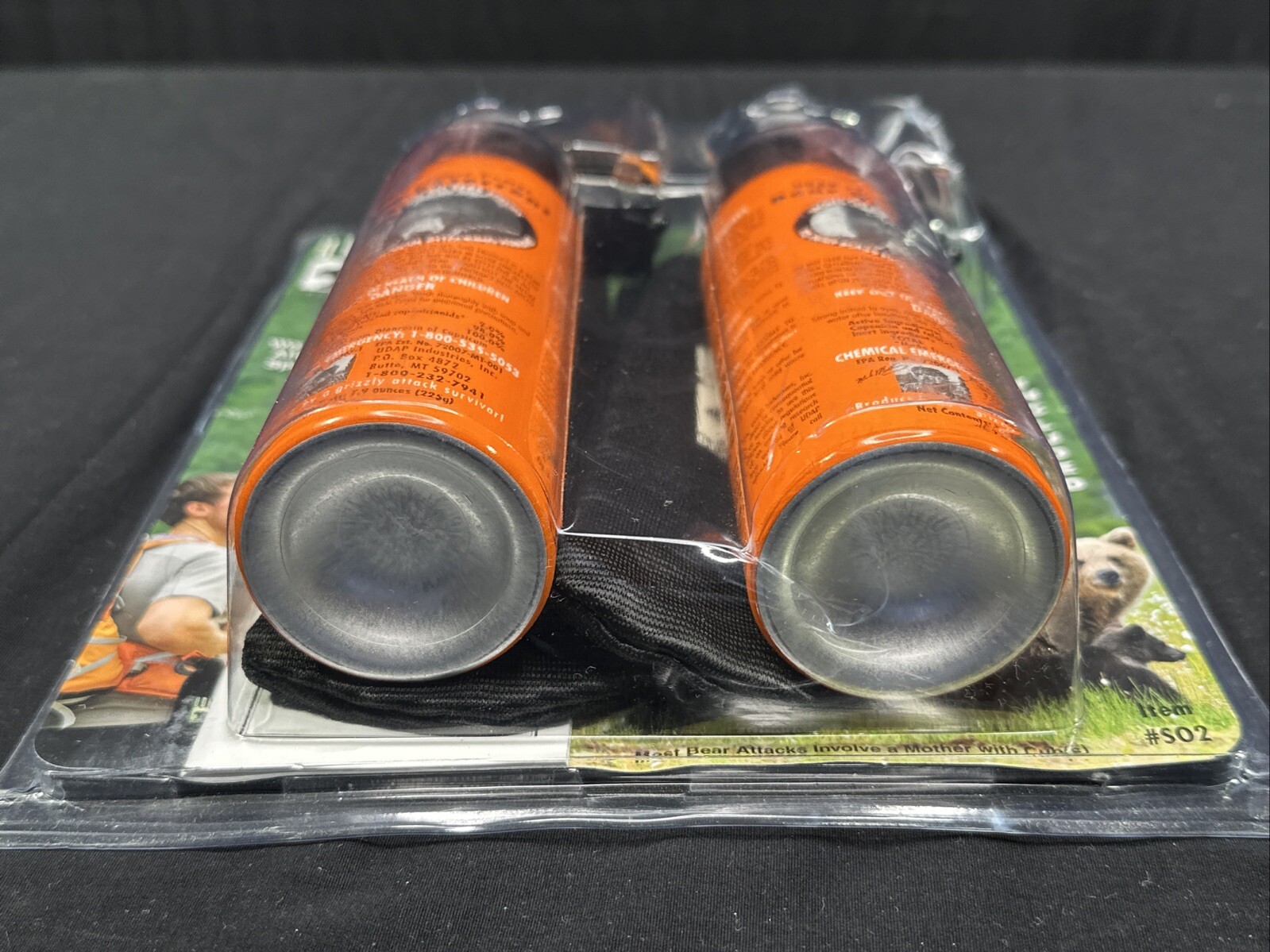 Lot of 2 UDAP Pepper Power Bear Spray Repellant With 2 Holsters 30 Foot Fog