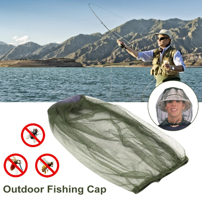 2Pcs Anti-Mosquito Bug Bee Insect Head Net Hat Cap Sun Protection Fishing Hiking