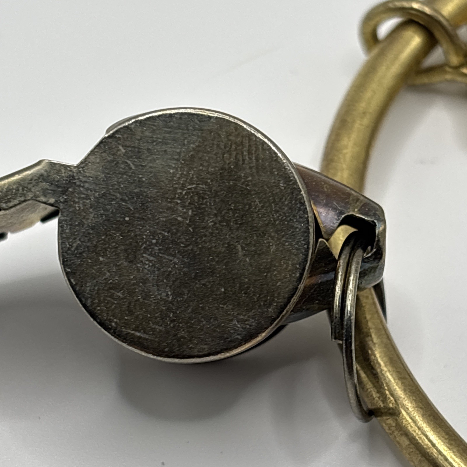 VTG Solid Brass Metal Whistle With 3″ Key Ring Made In Taiwan Sports Training