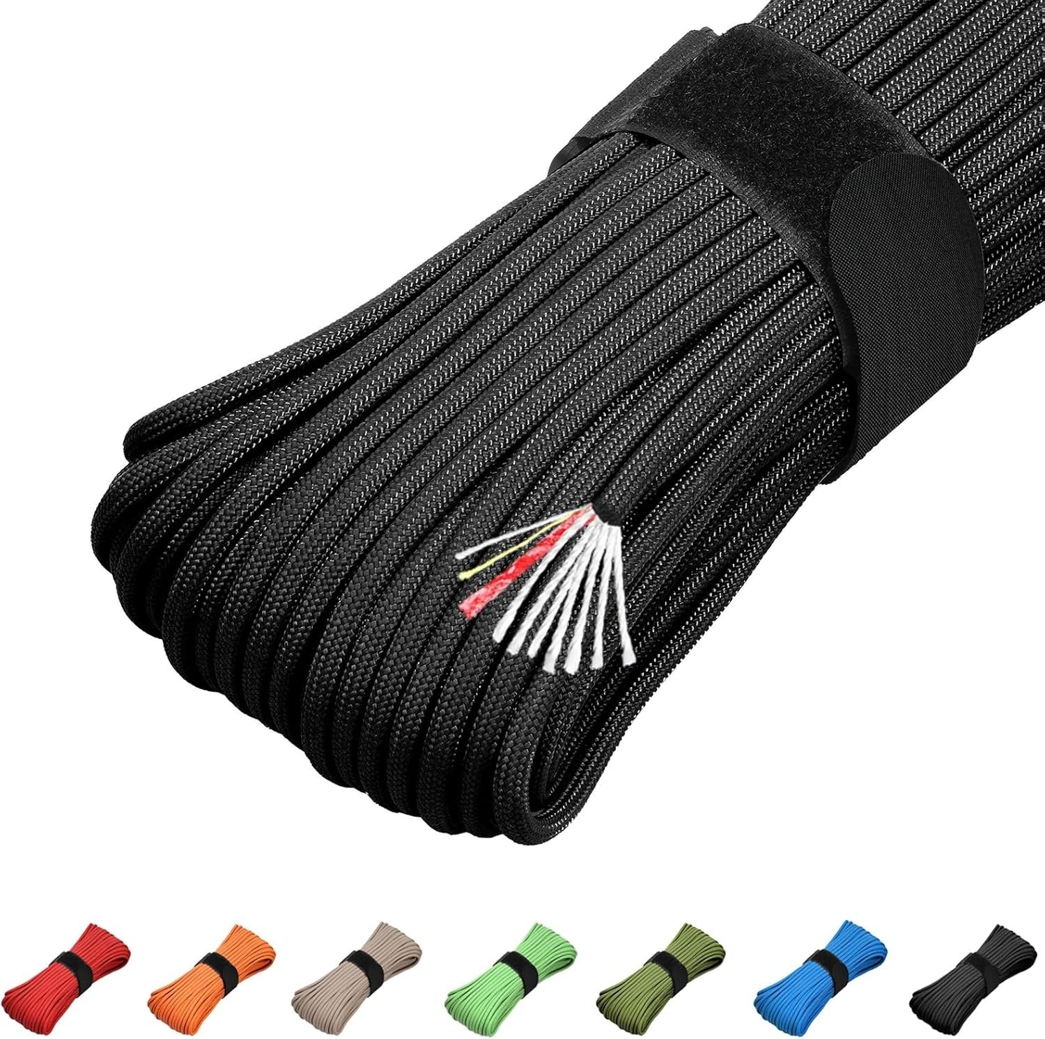 Survival Paracord Rope 500 Feet Fire Starter Parachute Cord 10 Strand Nylon NEW