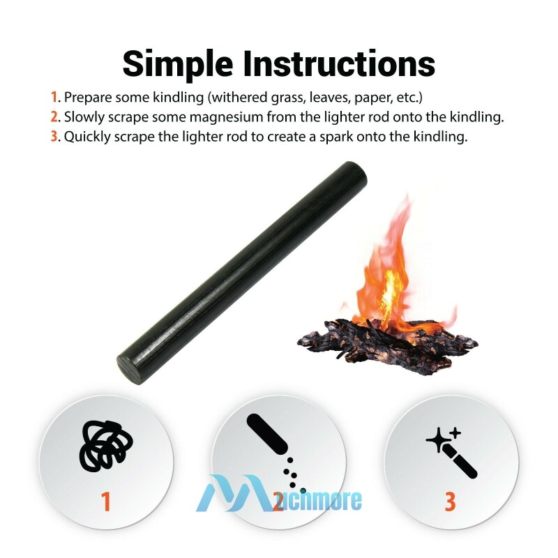 Lot Ferrocerium Rod Huge 1/2 x 5″ Flint Fire Starter Survival Magnesium Rods
