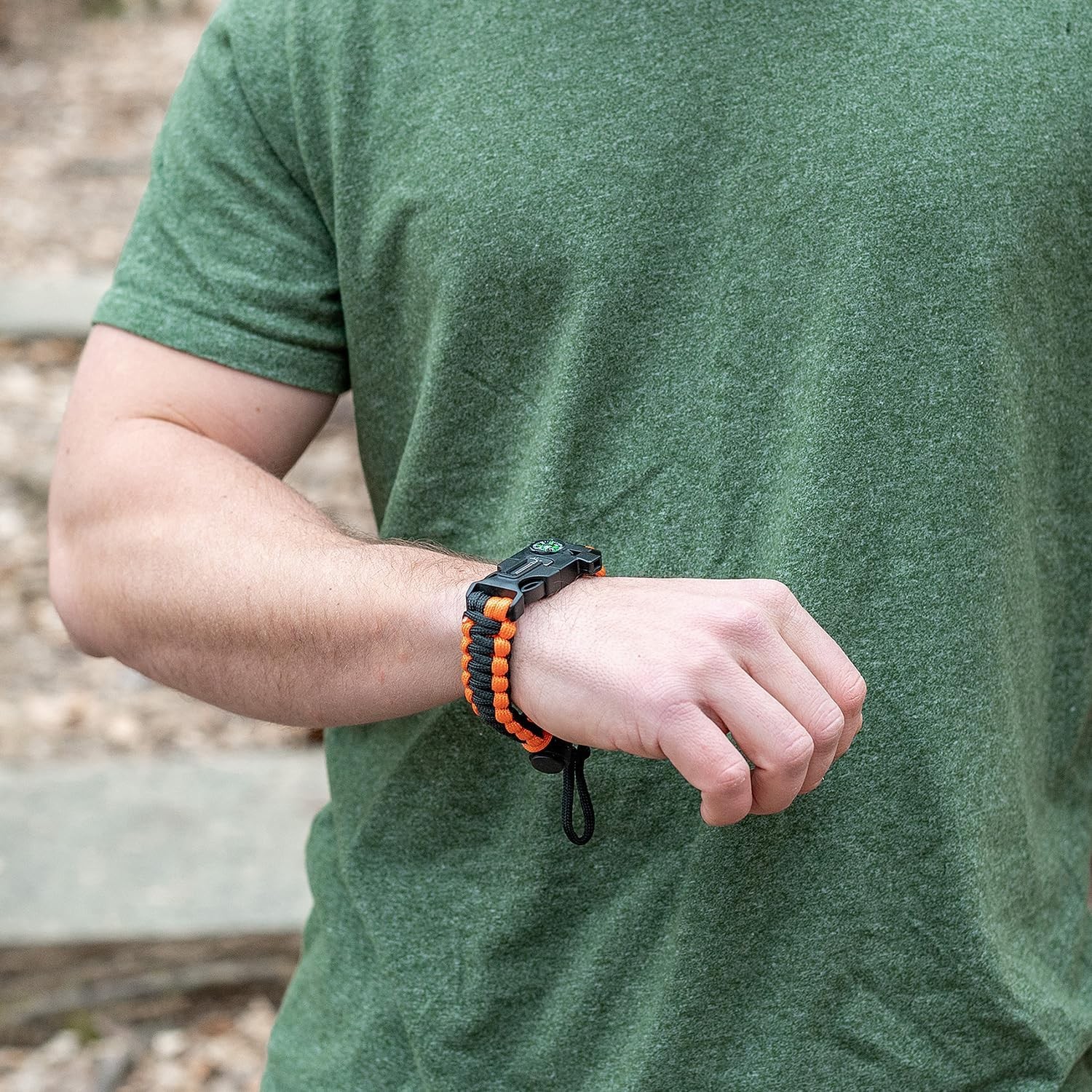 Paracord Survival Bracelets – 2 Pack, Adjustable Size, Loud Whistle, Fire
