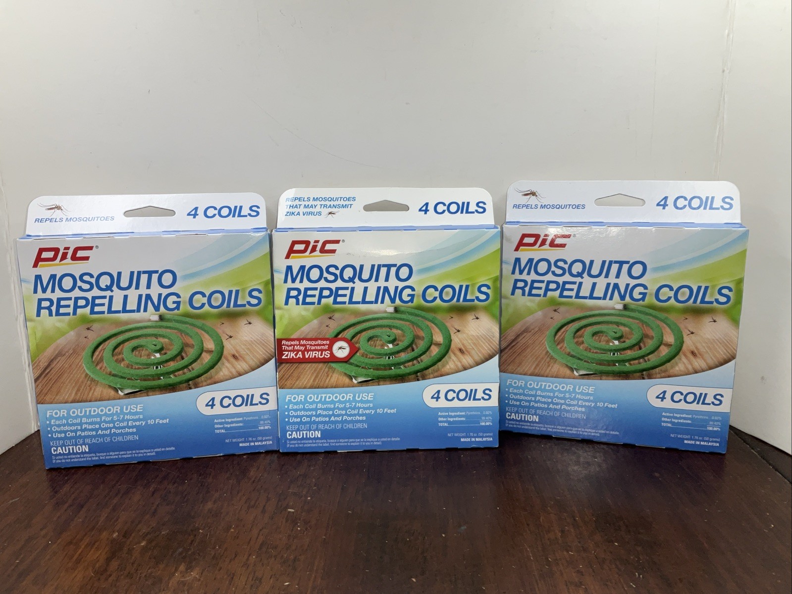 Pic Outdoor Mosquito Repelling Coils 3 Packs, 12 Coils