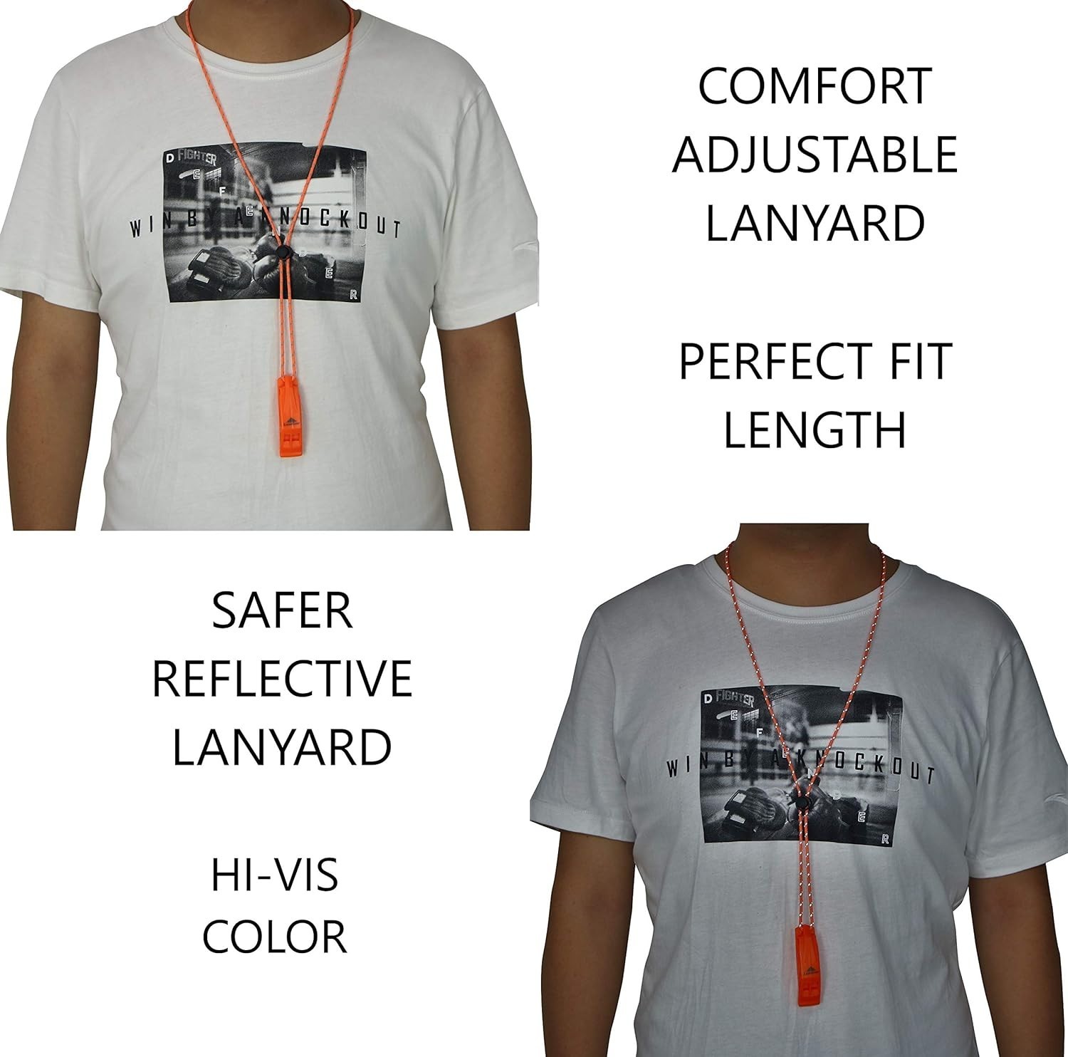 LuxoGear Emergency Whistles with Lanyard Safety Whistle Survival Shrill Loud