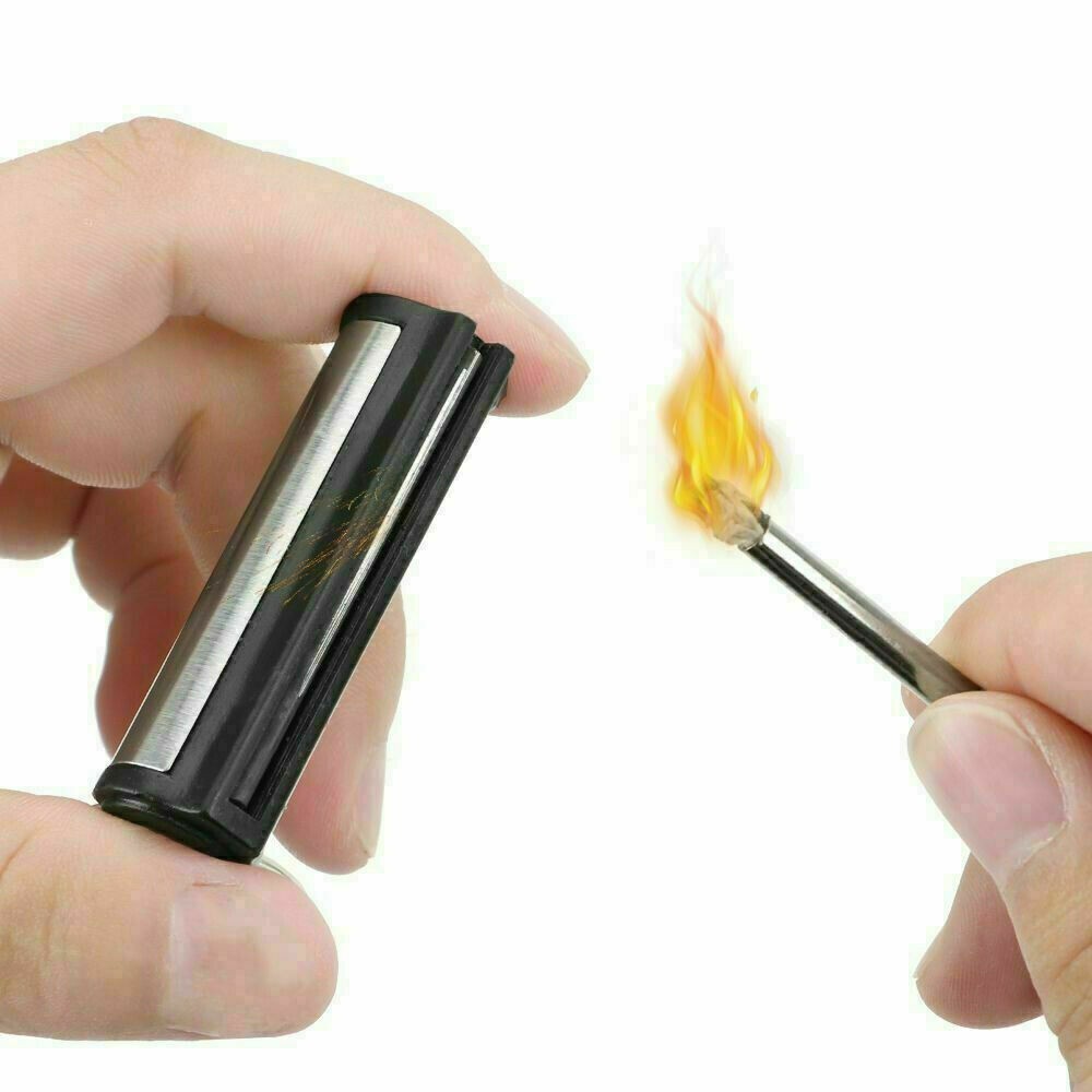 2x Outdoor Fire Starter Permanent Match Lighter Survival Tool Flint Keychain@