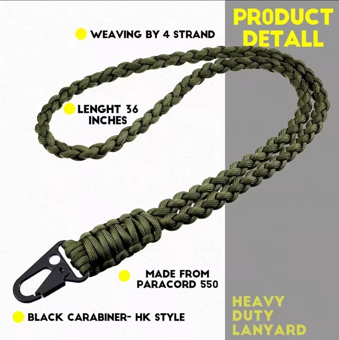 Paracord Lanyard Heavy Duty Hunting And Tactical Lanyard Braided 550 Paracord