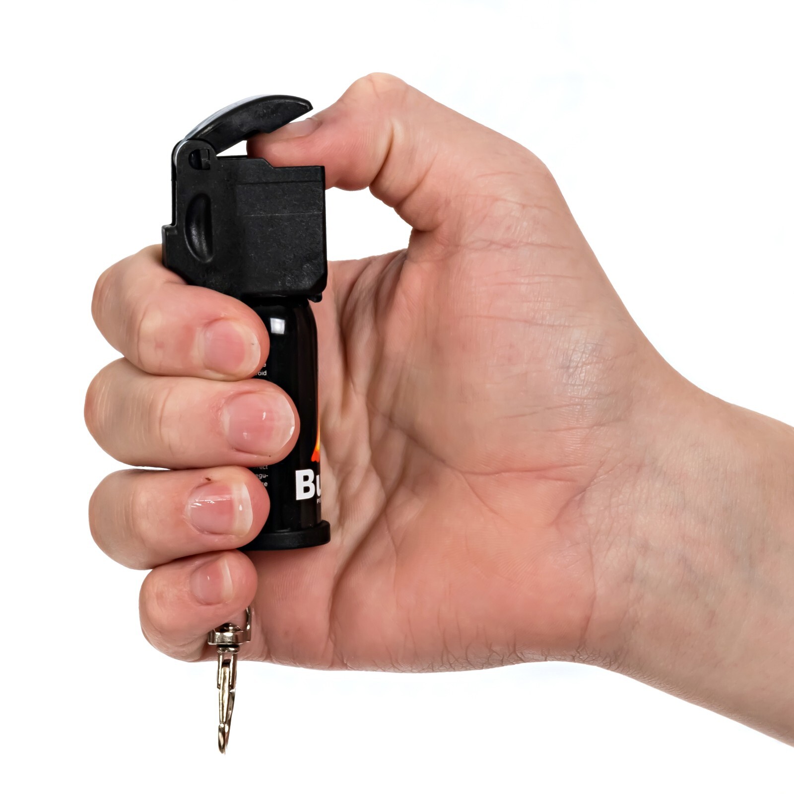 2-Pack BURN Pepper Spray for Self-Defense 1/2oz Flip Top Black Security Keychain