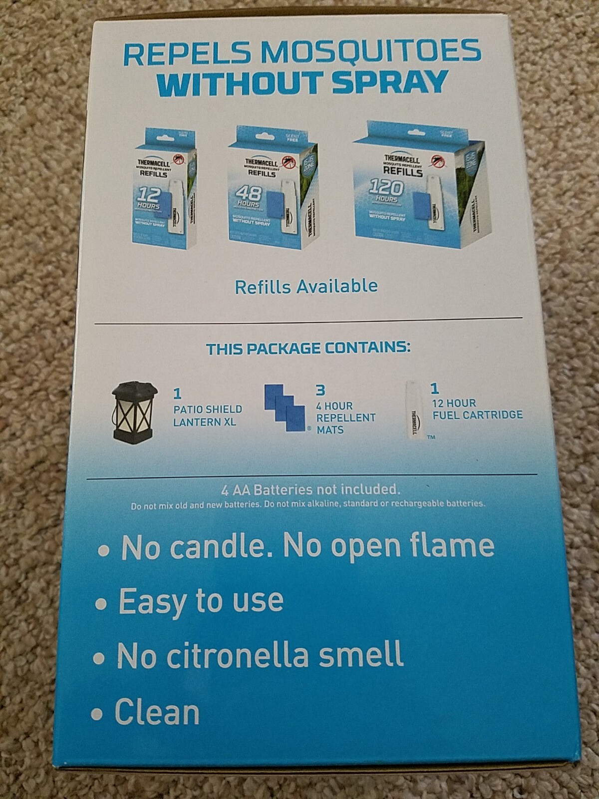 Read -Lot Of 2 NIB Thermacell Patio Shield Mosquito Protection Lantern XL, 15ft