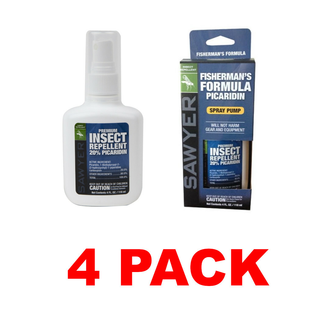 SAWYER SP544 Picaridin Insect Repellent Spray Mosquitos Tick 4oz Bottle (4 Pack)