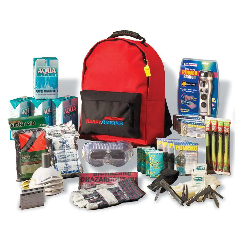 Emergency Kit Backpack Food Water Survival-Kit 72 hours, 4-Person 3-Day Deluxe