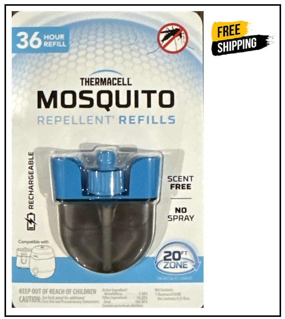 Thermacell Mosquito Repellent Refill 36 Hour Scent-Free ER136 Rechargeable NEW