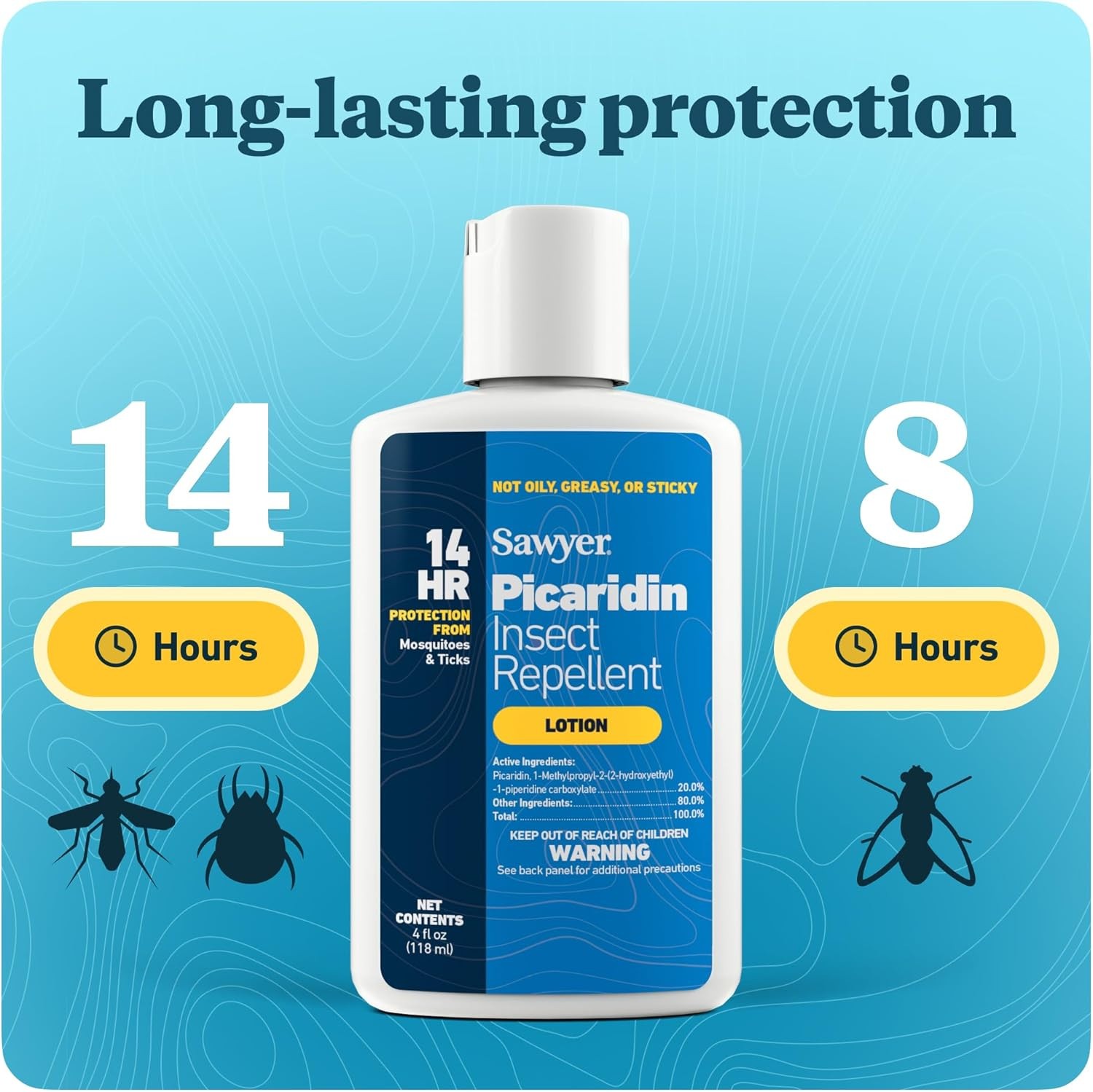 Sawyer Products SP564 Premium Insect Repellent with 20% Picaridin, Lotion, 4 Oz