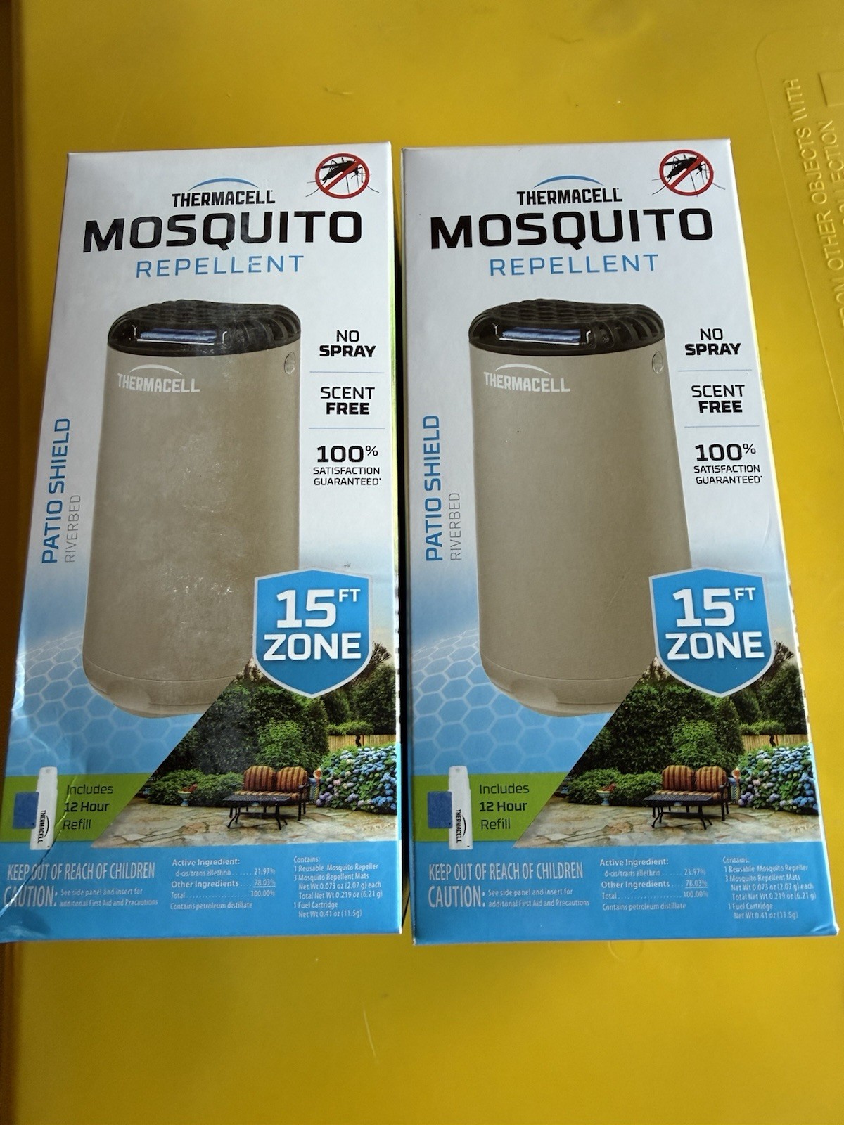 THERMACELL Mosquito Repellent Zone Device 15ft No Spray Scent Free NEW 2 Pack