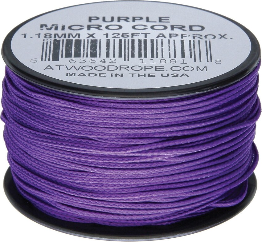 Micro Cord 125ft Polyester/Nylon, Strength 100 lbs, High Tech Braided USA Made