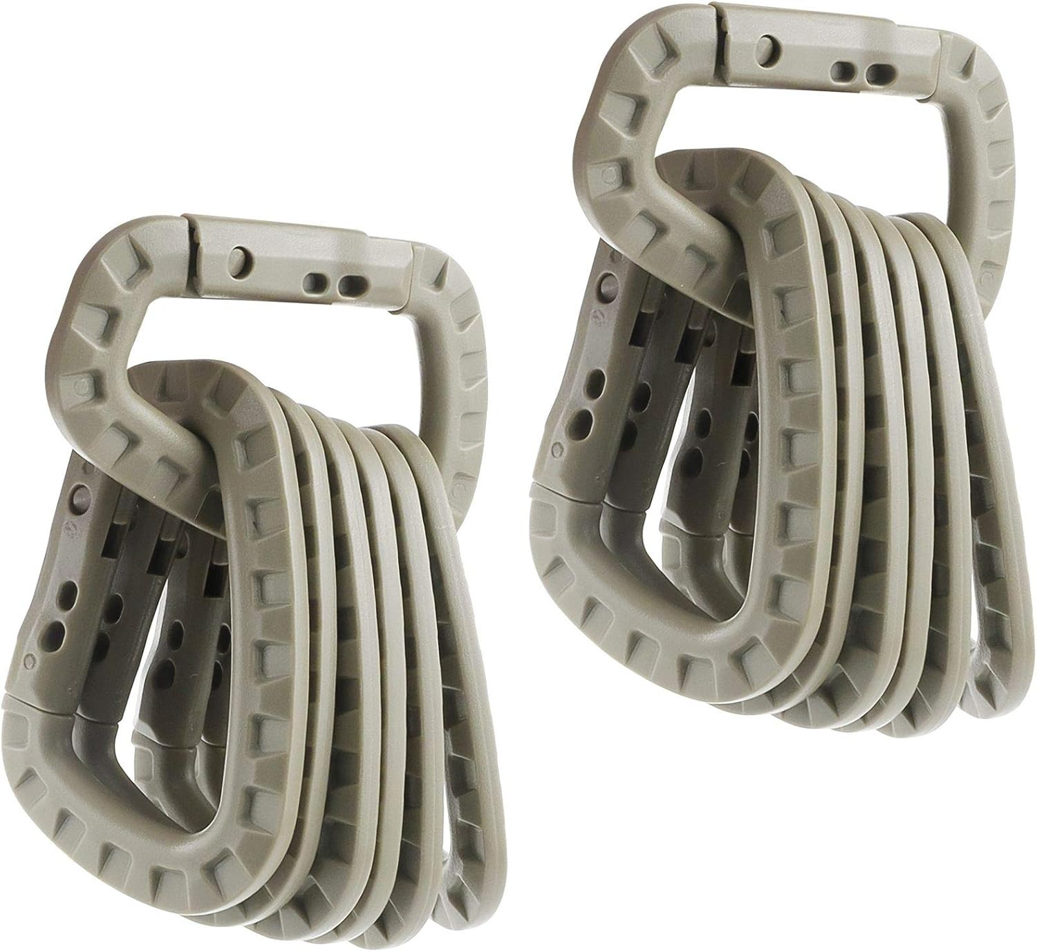Tactical Carabiner Keychain 12 Pack – Heavy-Duty Polymer D-Ring Clips, Lightweig