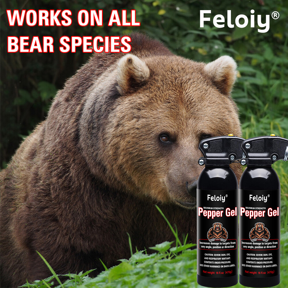 Feloiy Maximum Strength Pepper Gel Self Defense Spray 16 oz