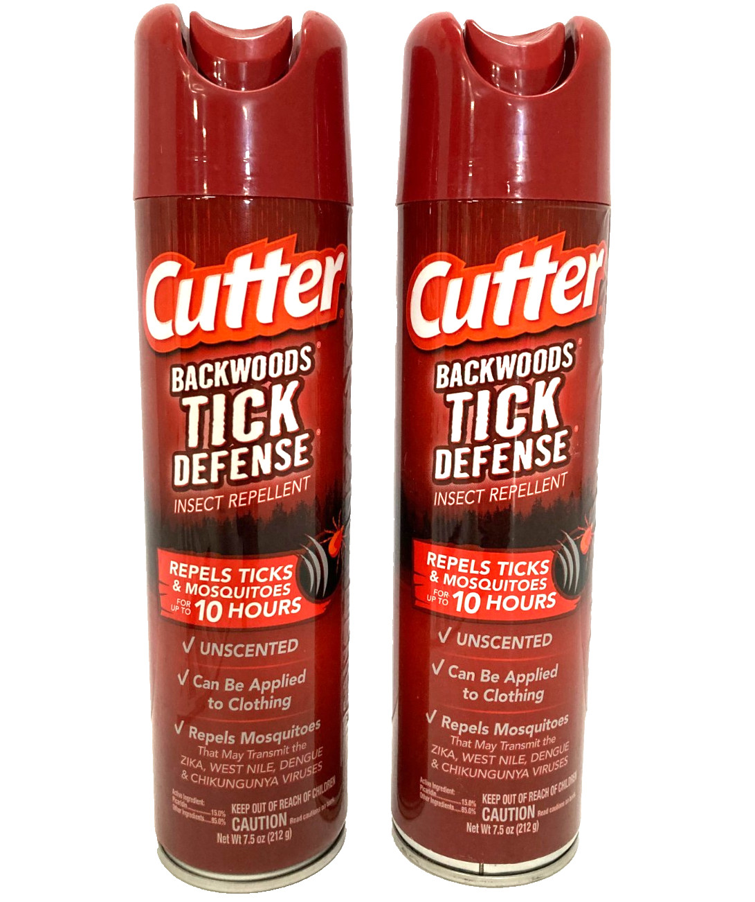 Cutter Backwoods Tick Defense Mosquito and Tick Repellent Unscented, 2 Pack