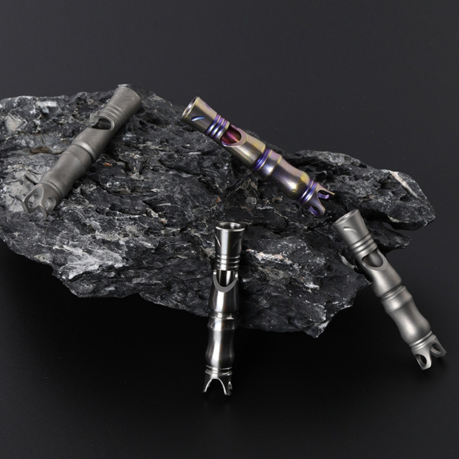 Titanium Alloy Single Tube Whistle EDC Outdoor Survival Tool Wateproof