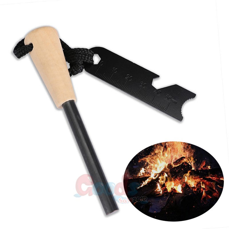 Fire Starter Flint Steel Striker Survival Kit Ferro Rod Camping Outdoor Tool